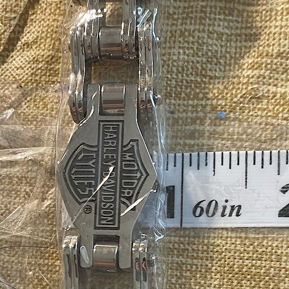 Harley Davidson Stainless Steel Sterling Silver Plated Biker Bracelet - Picture 6 of 6